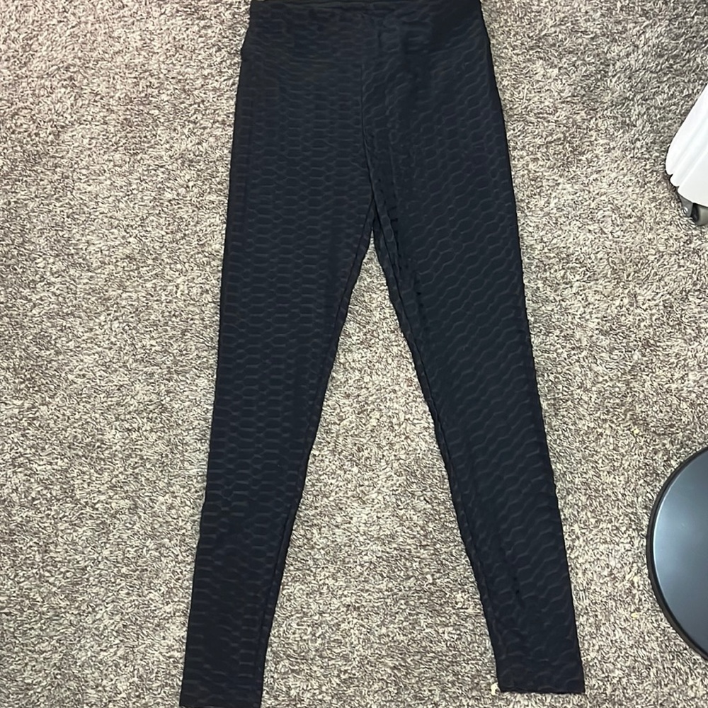 Kids/teenager textured black leggings